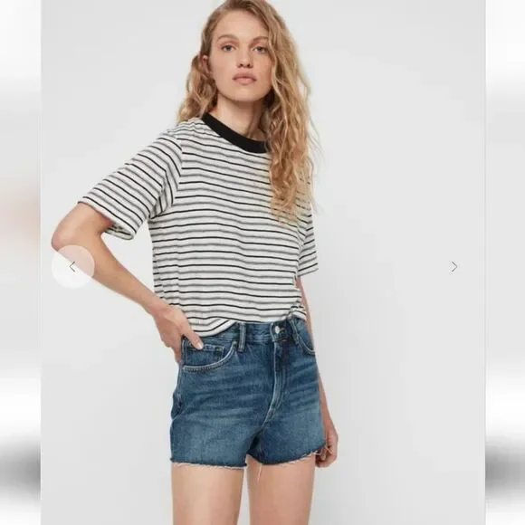 Dark wash high waist All saints "paula" jean shorts size 28! - Picture 1 of 15